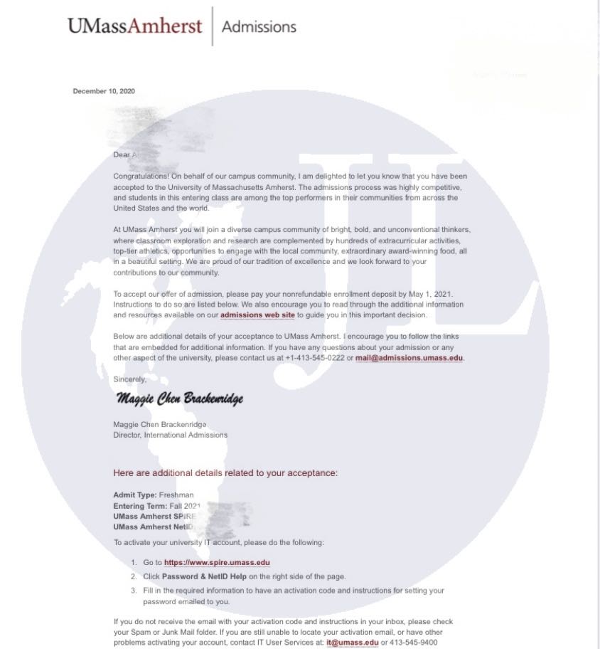 2021马萨诸塞大学阿默斯特分校OFFER .jpeg